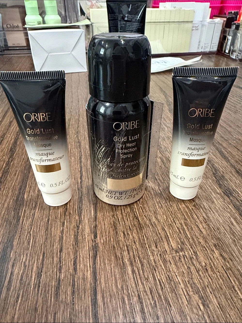 Oribe Gold Lust Protective Spray and Transformative Masque Trio